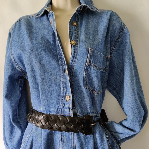 midi length denim dress